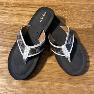 Coach leather flip flops size 7.5